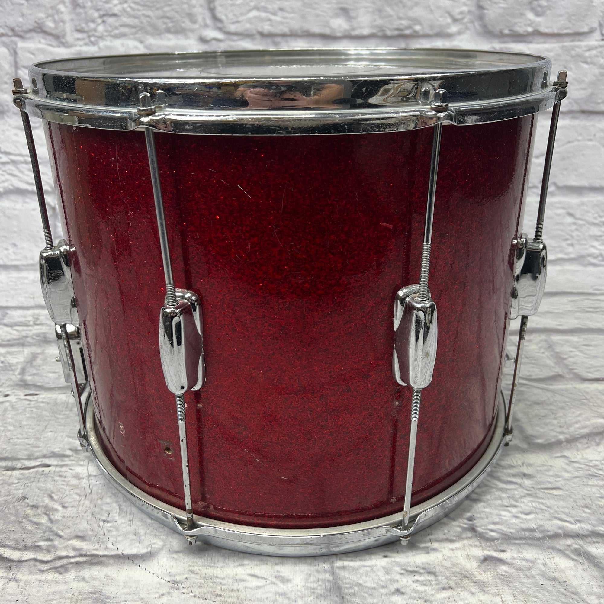 Slingerland 1960s 15x12 Red Sparkle Marching Snare AS IS