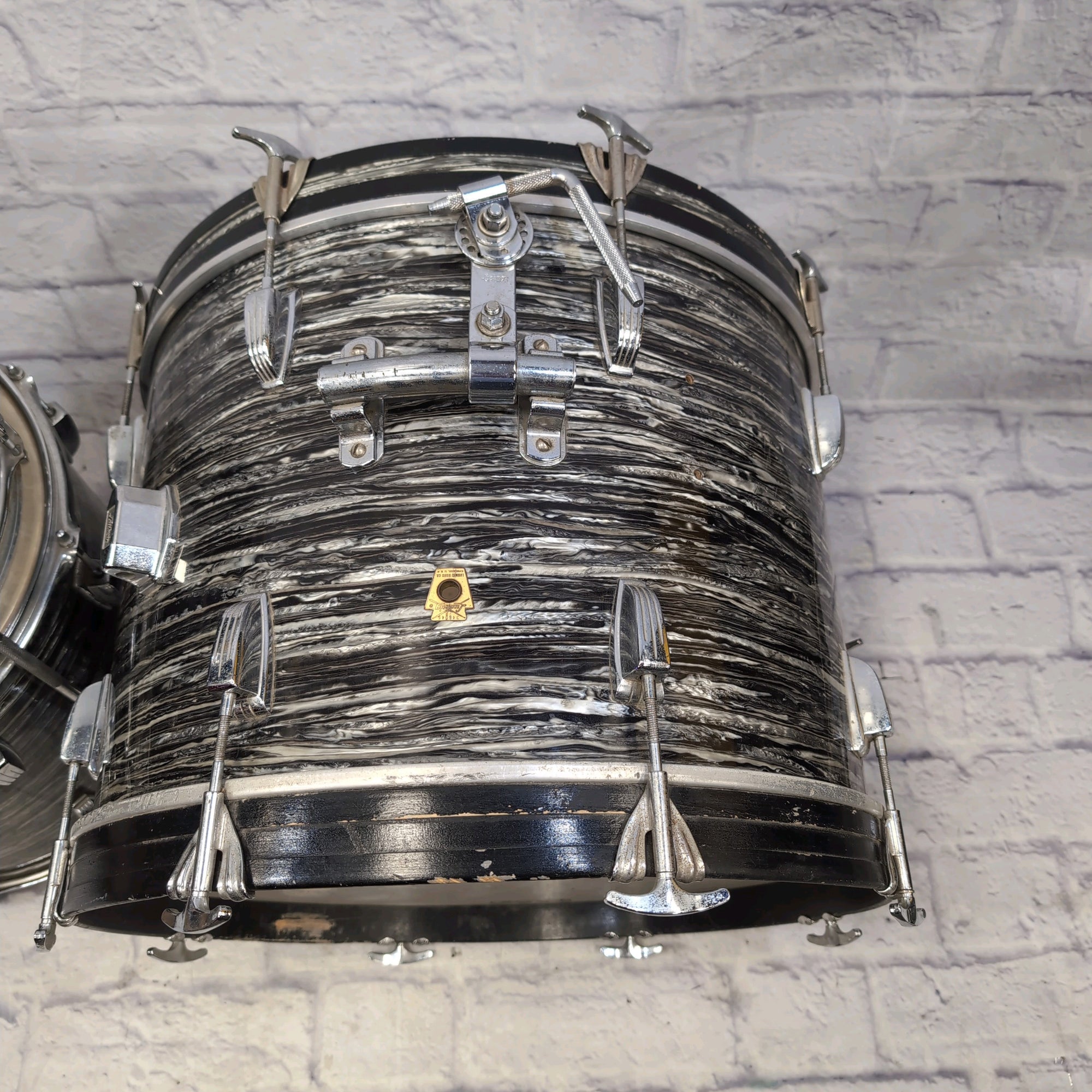 Ludwig Ringo Black Oyster Pearl Keystone Badge Drum Kit Vintage 1965