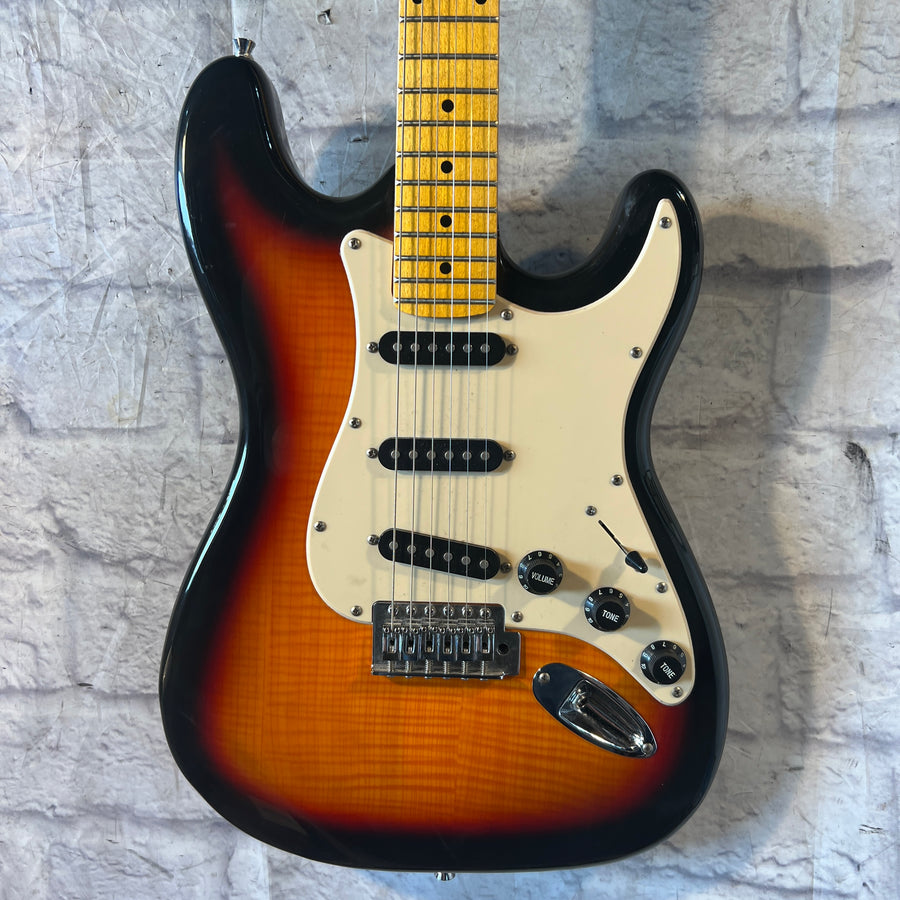 Spectrum Strat Style Sunburst Flame Top 3 Single Coils Electric Guitar