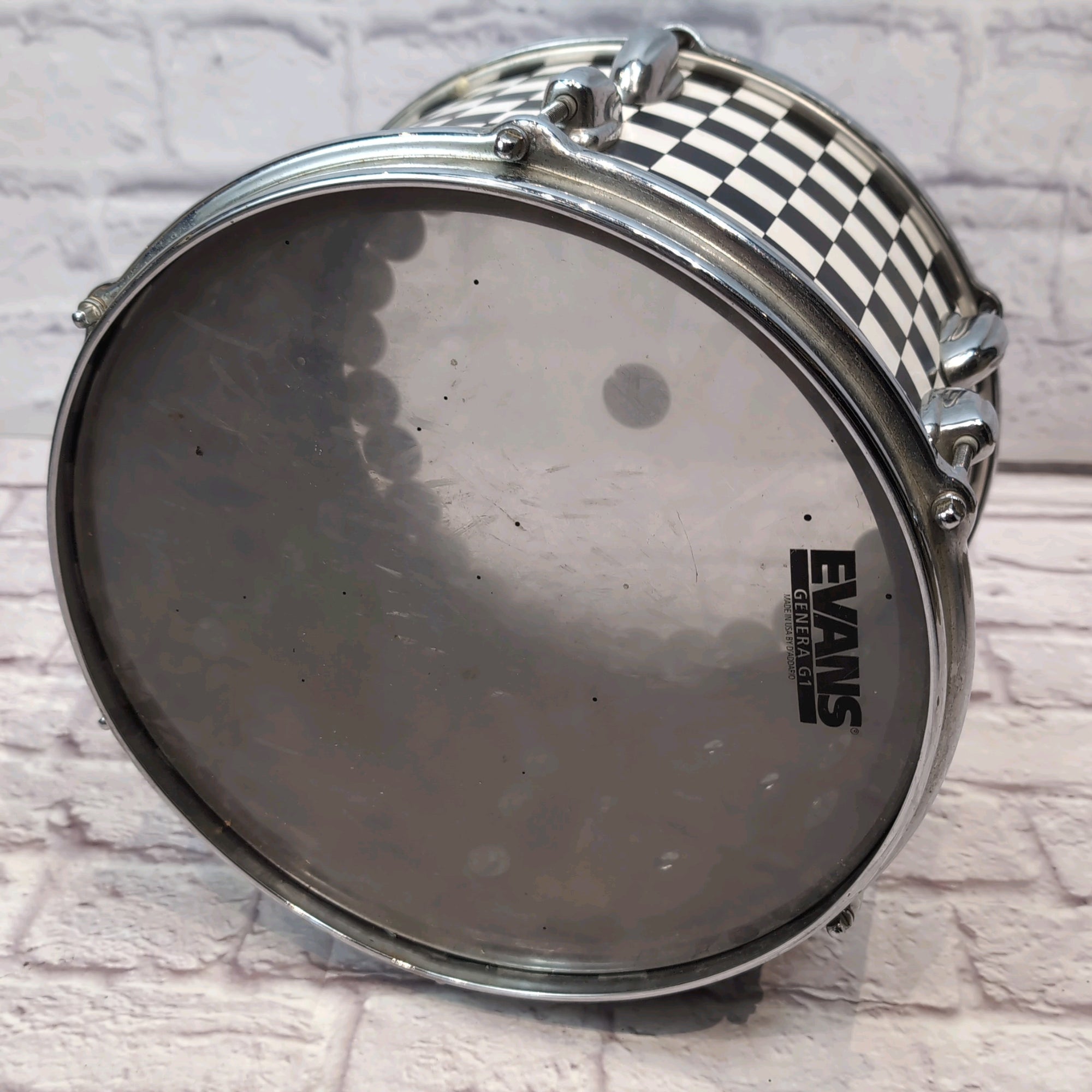 Unknown Vintage 12x8" Rack Tom w/ Checkered Wrap