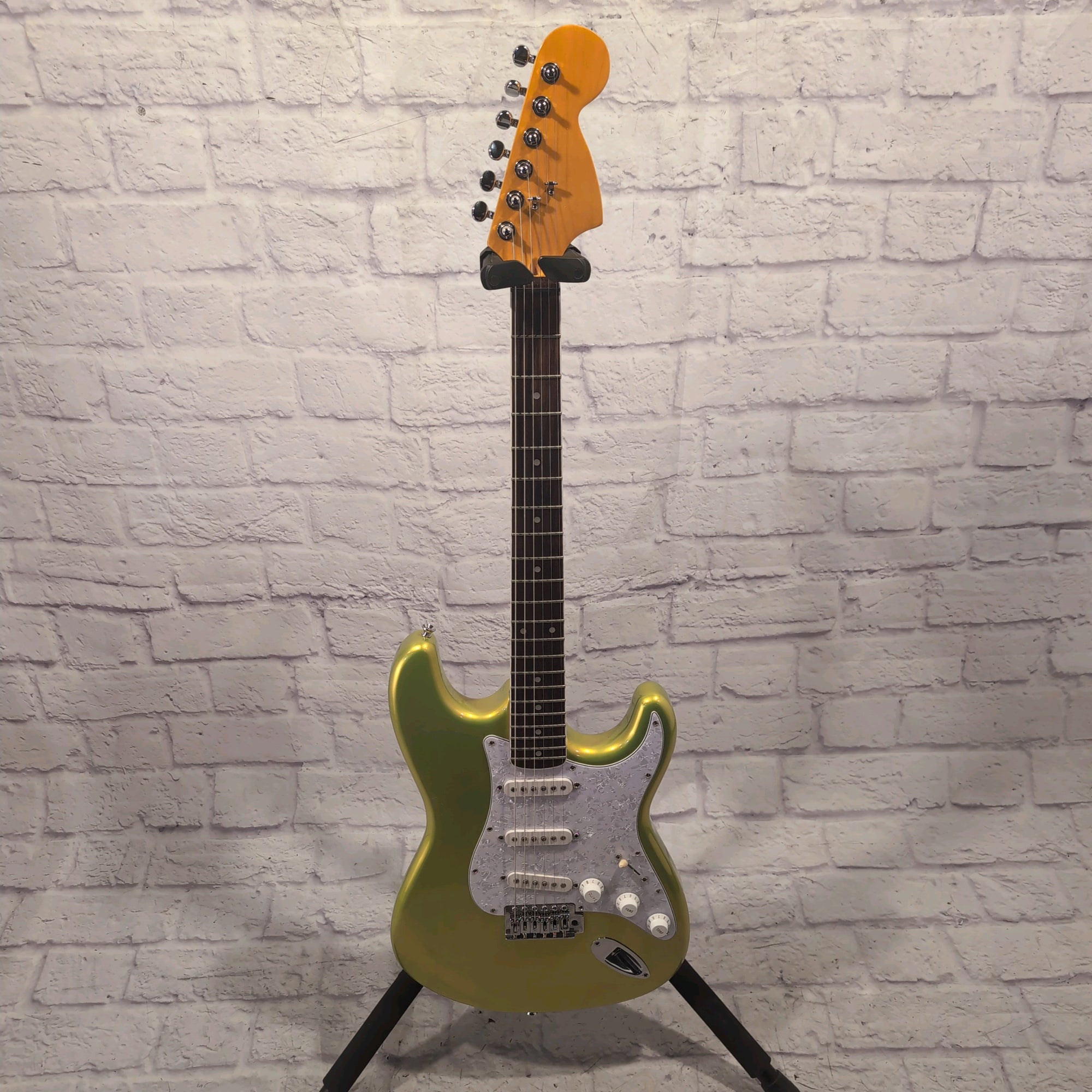 Partscaster Solar Flare Green Squier Body Bound Neck Electric Guitar