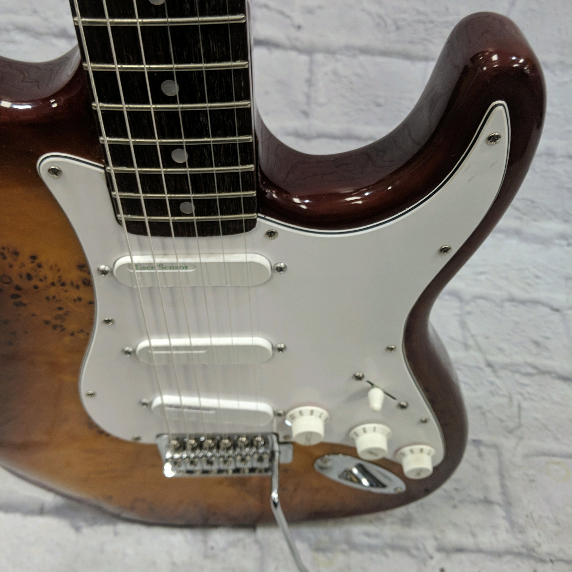 Unknown Partscaster Strat with Lace Sensor Emerald, Silver Purple Pickups