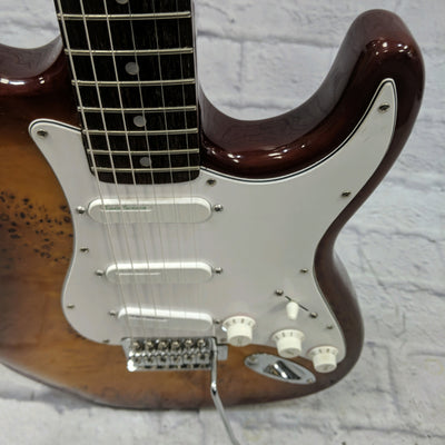 Unknown Partscaster Strat with Lace Sensor Emerald, Silver Purple Pickups