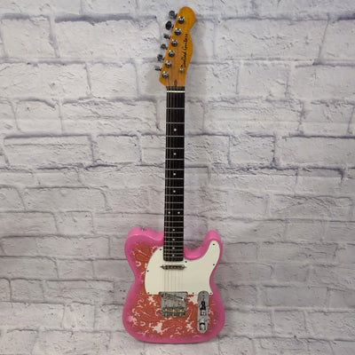 Unknown Pink Paisley Partscaster Tele Electric Guitar