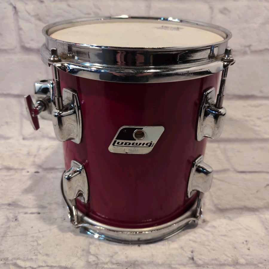 Ludwig Rocker 8" x 9" Black and White Badge Maple Rack Tom - Red