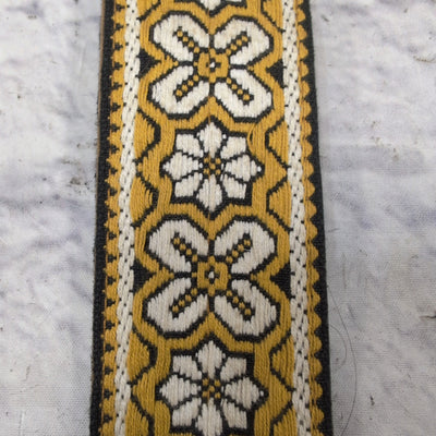 Ace Straps Vintage 1960s Yellow Black Pattern Guitar Strap