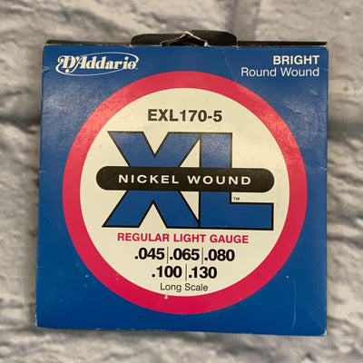 D'Addario EXL170-5 5-String Light Nickel Wound 5 Bass Strings 45-130