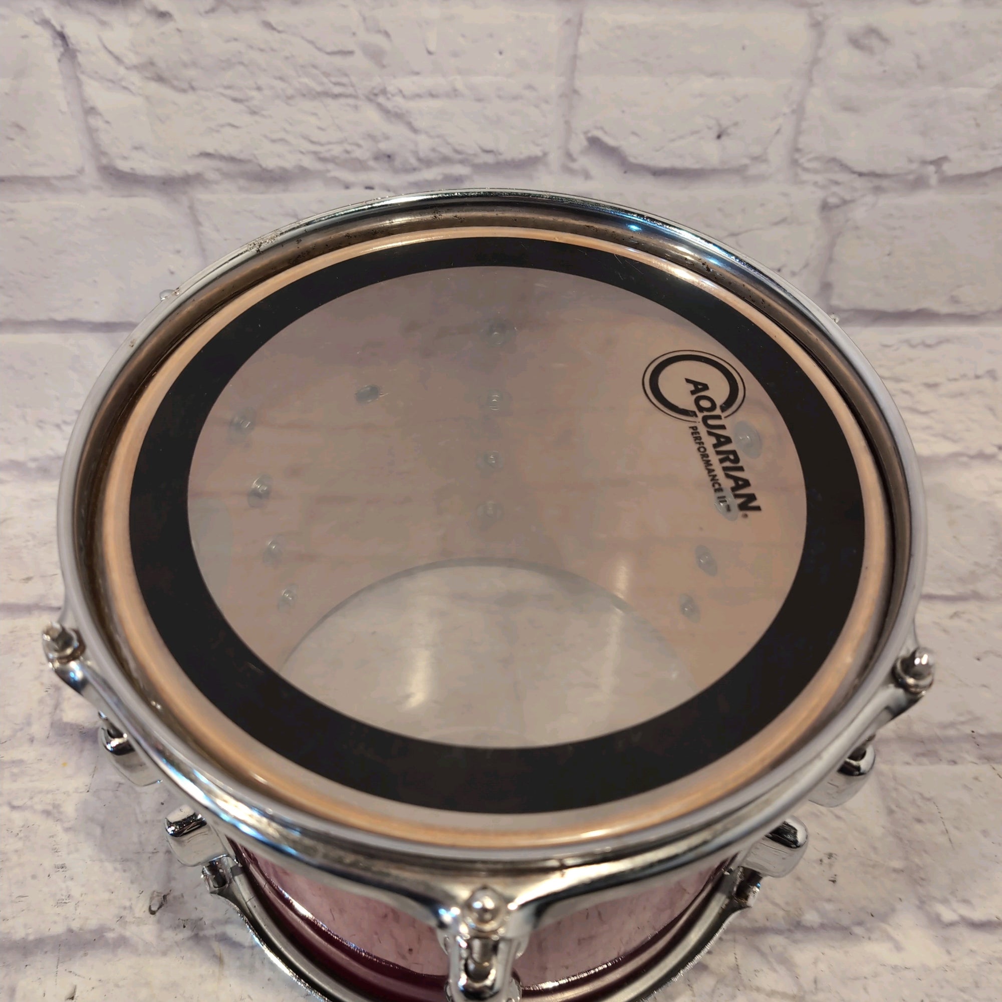 Ludwig Rocker 10" x 9" Black and White Badge Maple Rack Tom - Red