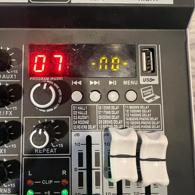 Riworal UX06-BT 6 Channel Passive Mixer with fx and Bluetooth