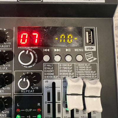 Riworal UX06-BT 6 Channel Passive Mixer with fx and Bluetooth