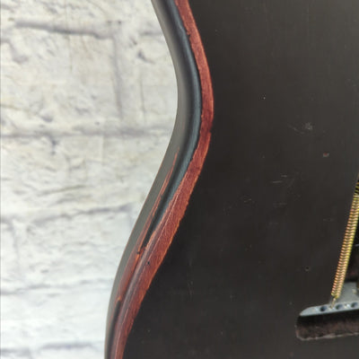 Unknown Stratocaster Style Solid Body Flat Black Over Red