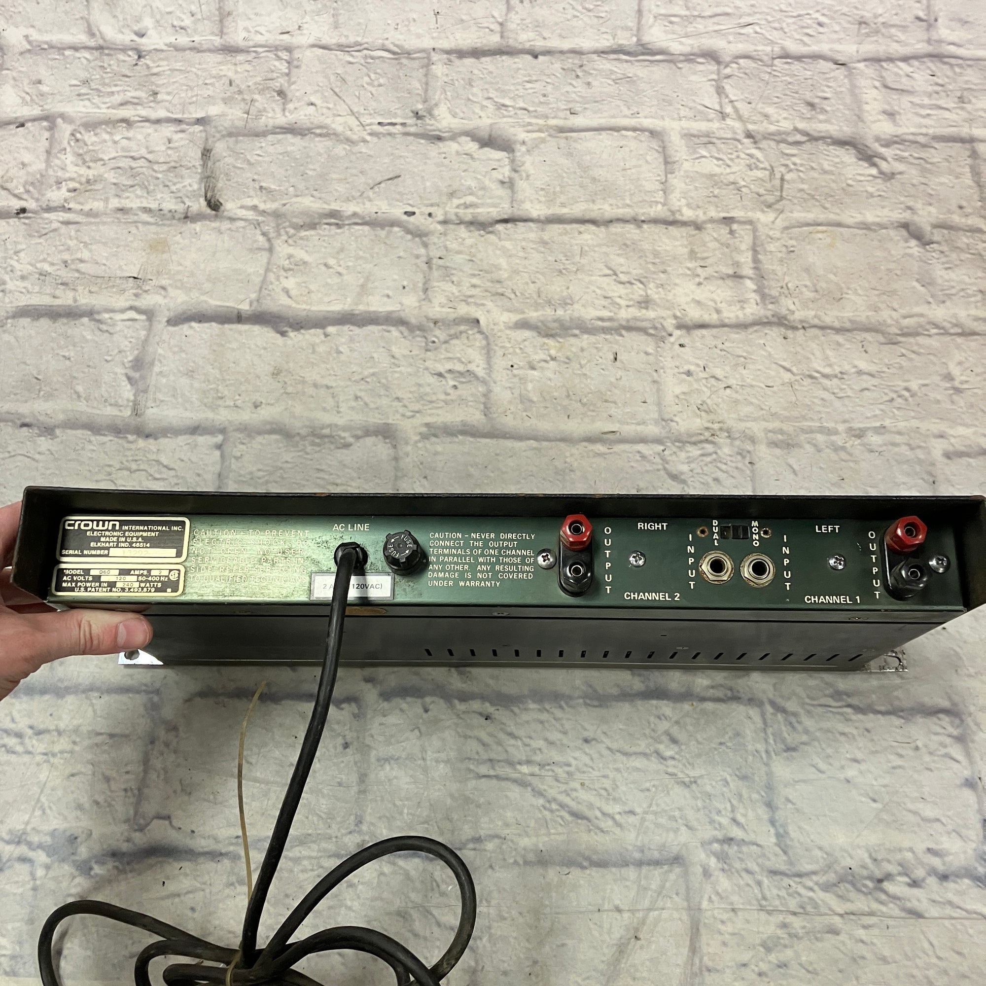 Crown D60 Rackmounted Power Amp