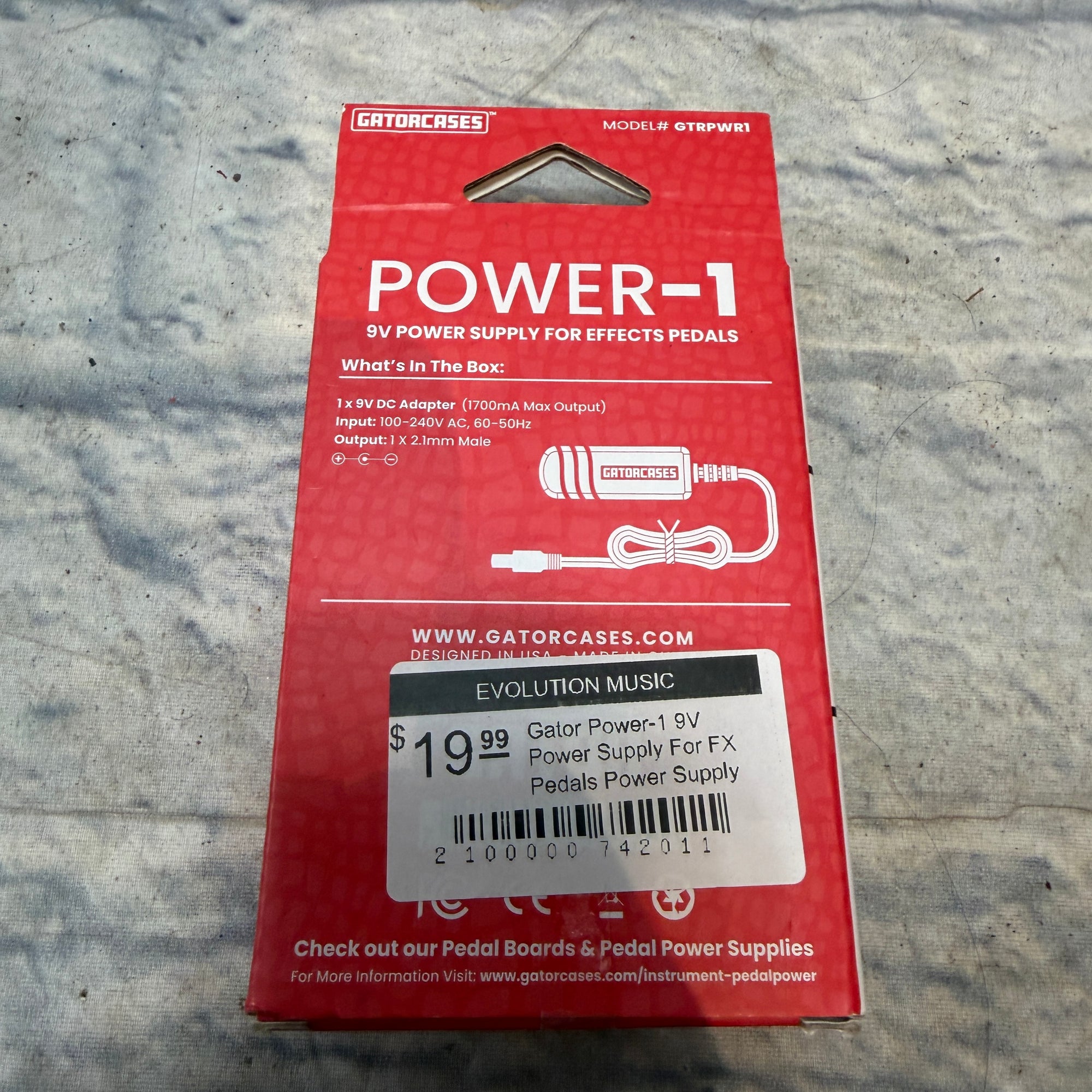 Gator Power-1 9V Power Supply For FX Pedals Power Supply
