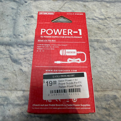 Gator Power-1 9V Power Supply For FX Pedals Power Supply