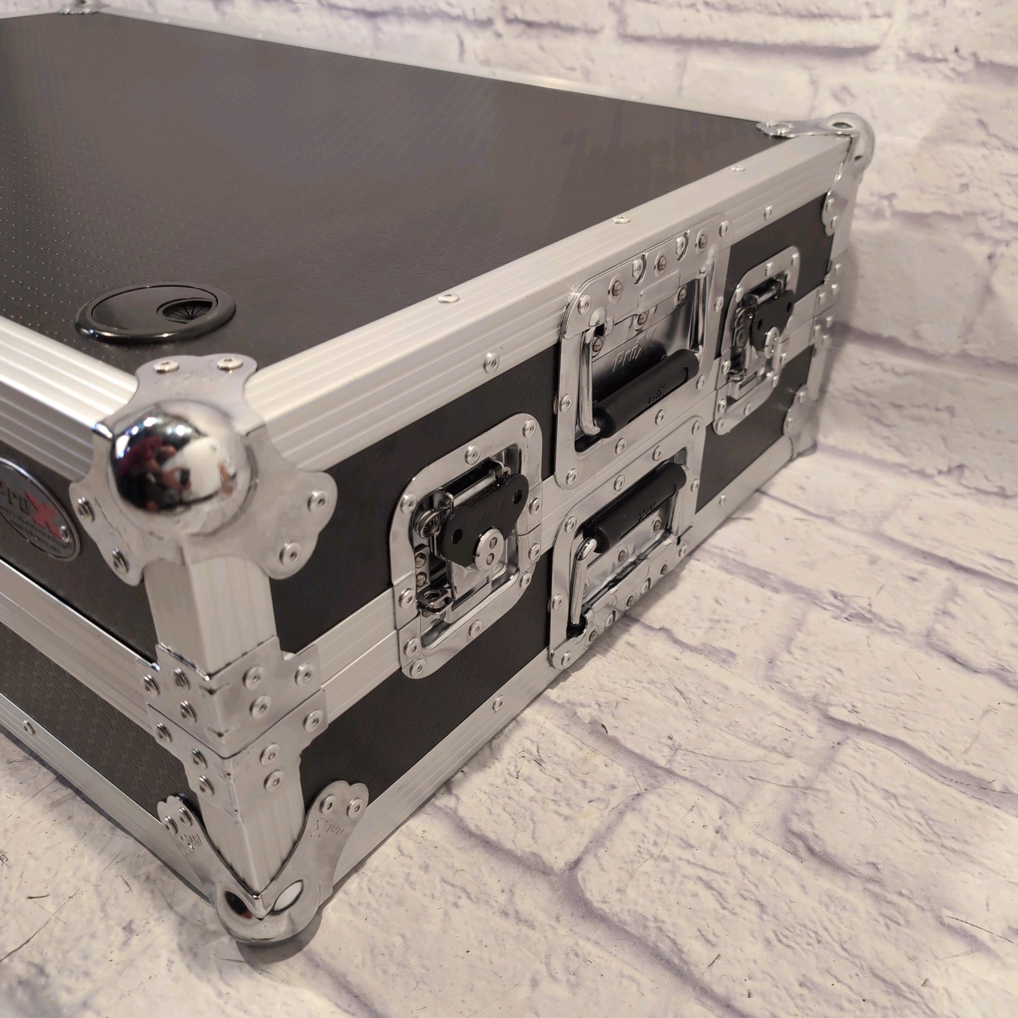 ProX XS-ZTABLEBL JR Portable Z-Style DJ Table Flight Case w/ Handles Wheels Black