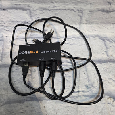 DoreMiDi USB MIDI Host With Midi Cables Controller