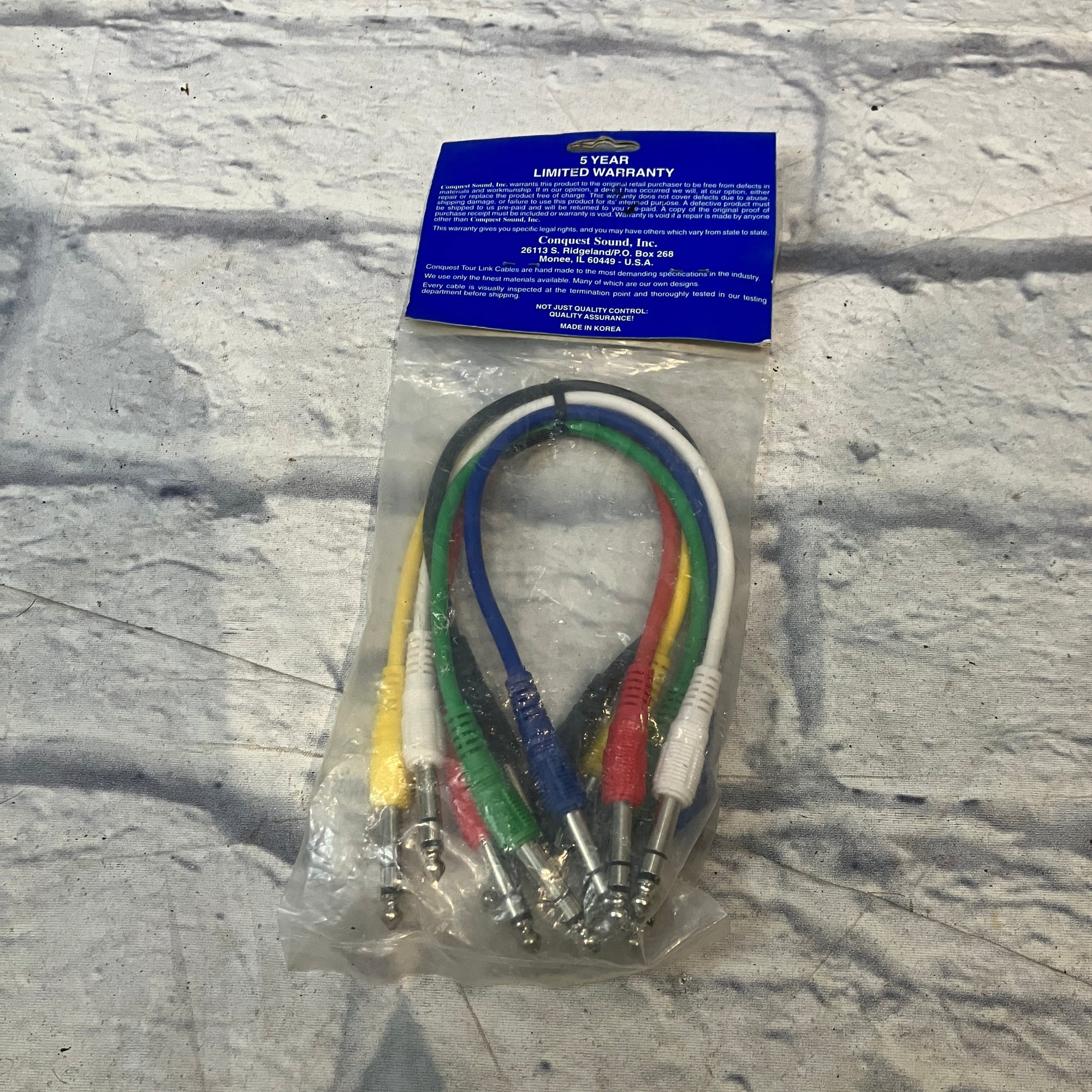 Conquest TRS Patch Cables 6 Pack STS-AC 1' 6-PK