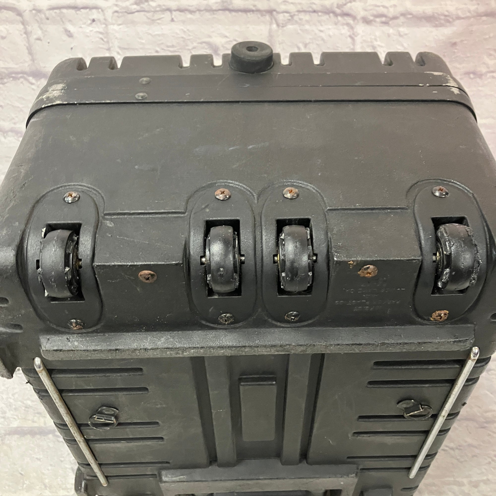 Unknown Plastic DJ Case with Wheels and Telescoping Handle