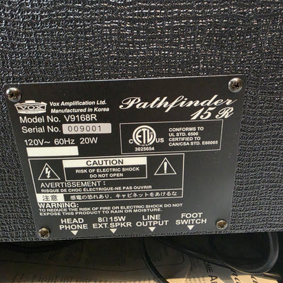 Vox Pathfinder 15R Guitar Combo Amp