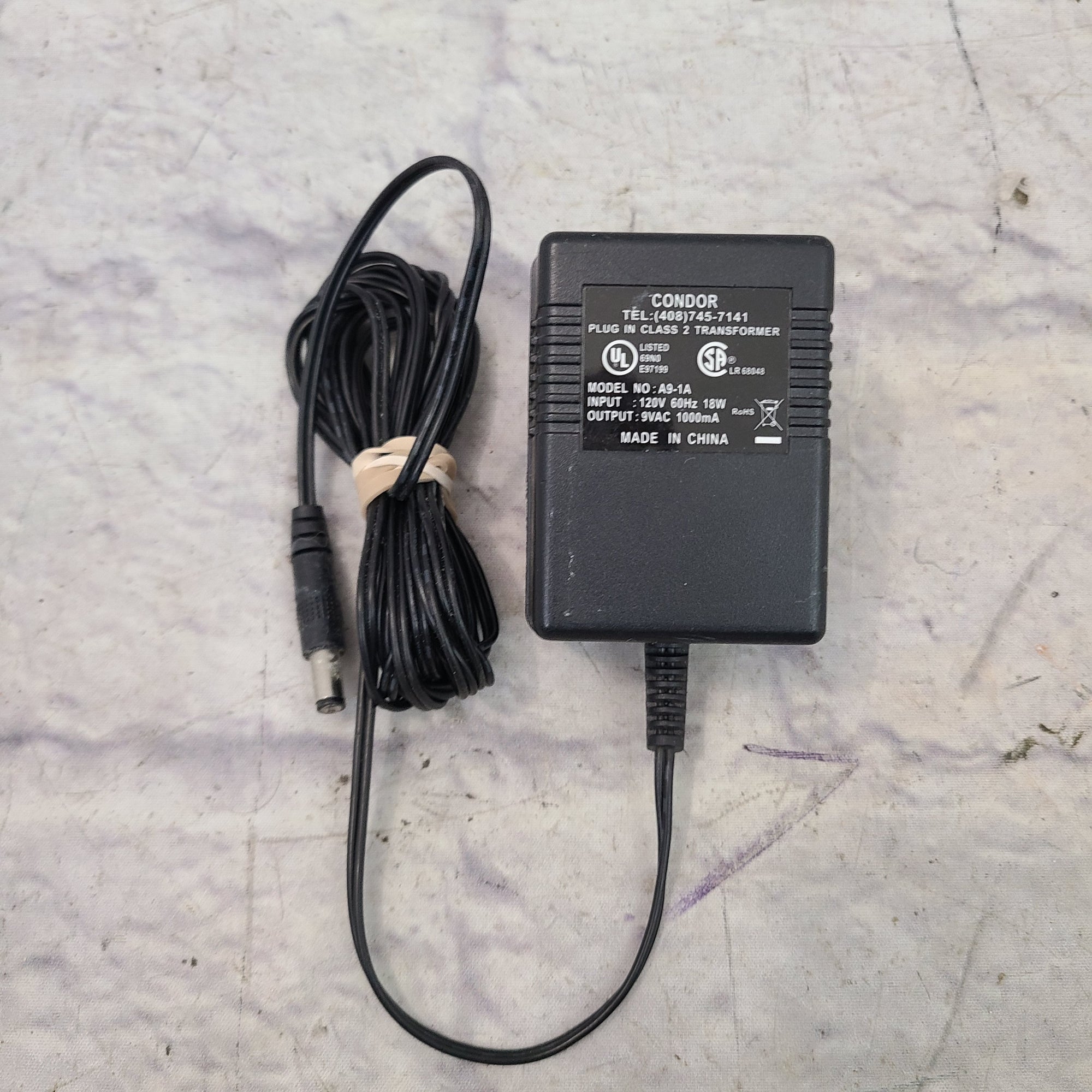 Condor A9-1A 9V AC Center Negative 1000mA Power Supply