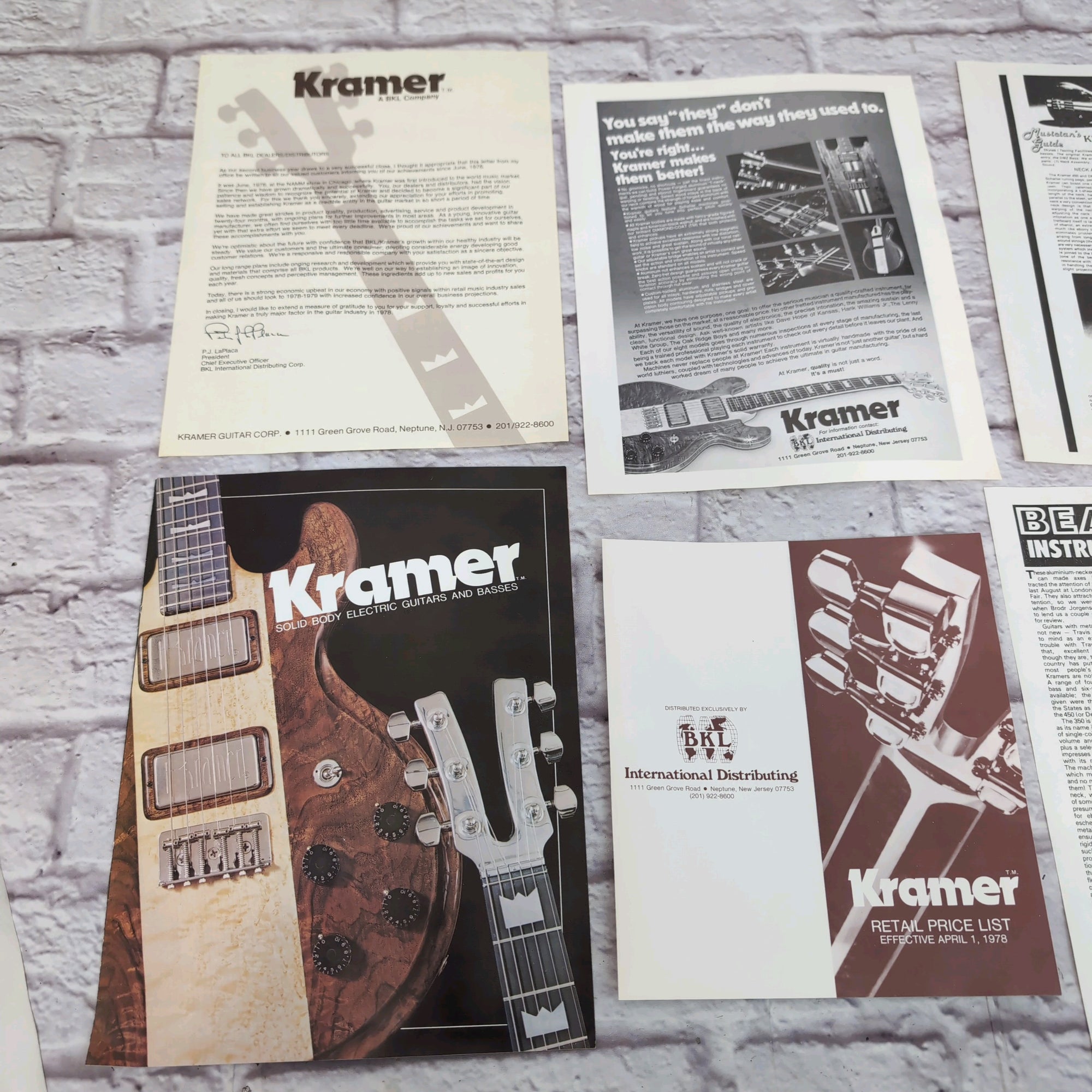 Kramer 1978 Product Catalog Guitar Book