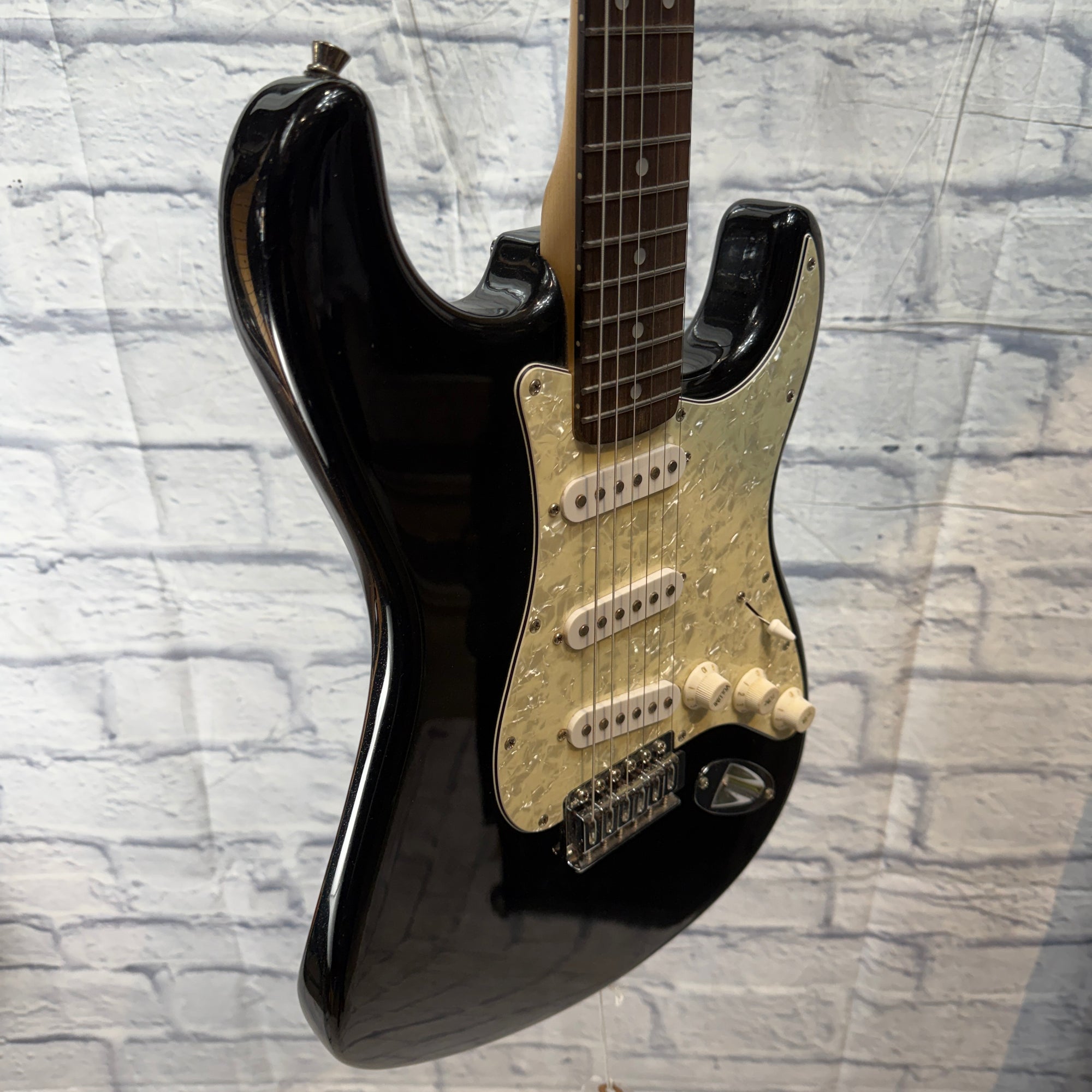 Fender Starcaster Strat SSS - Black Sparkle Electric Guitar