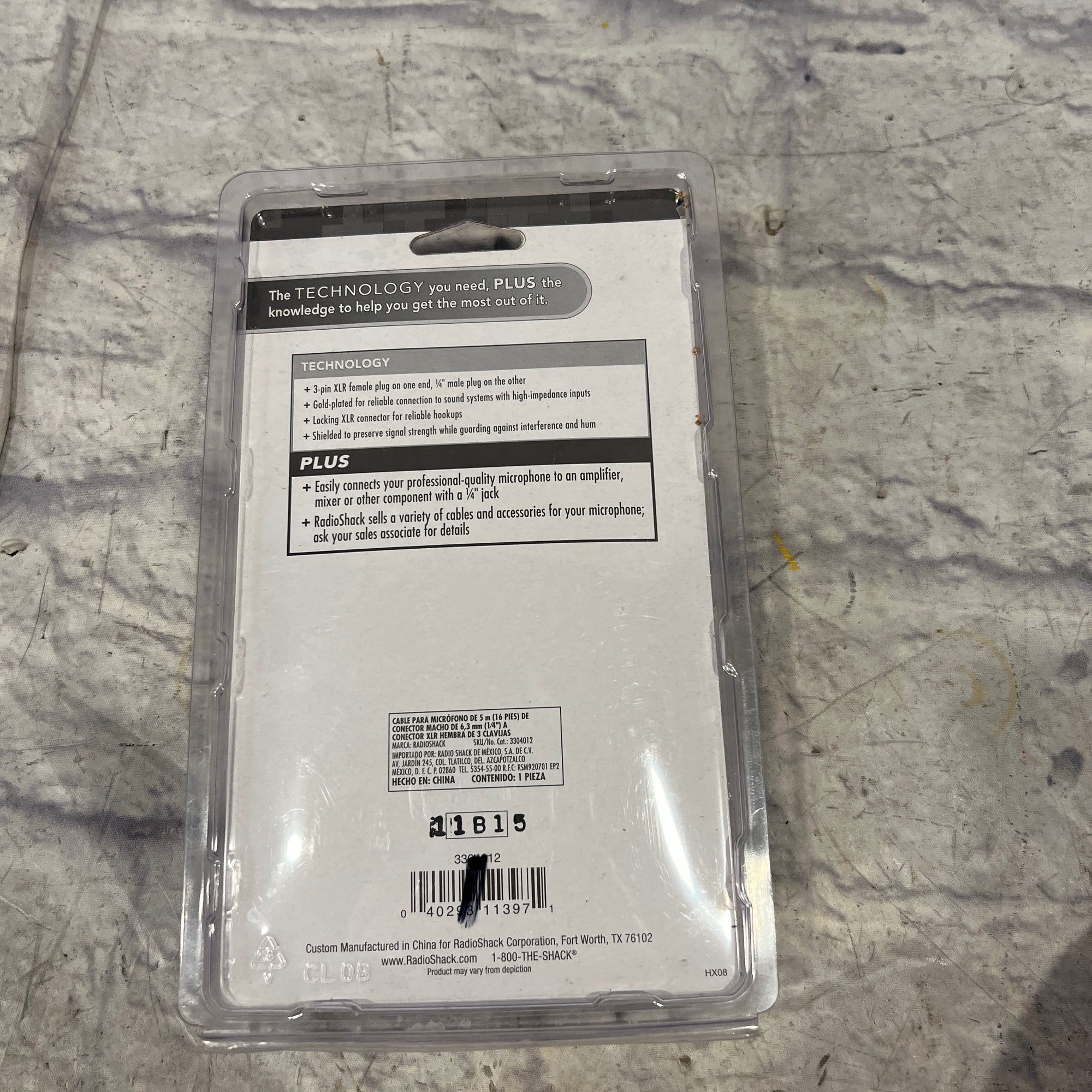 Radio Shack 15' XLR - 1/4" Cable