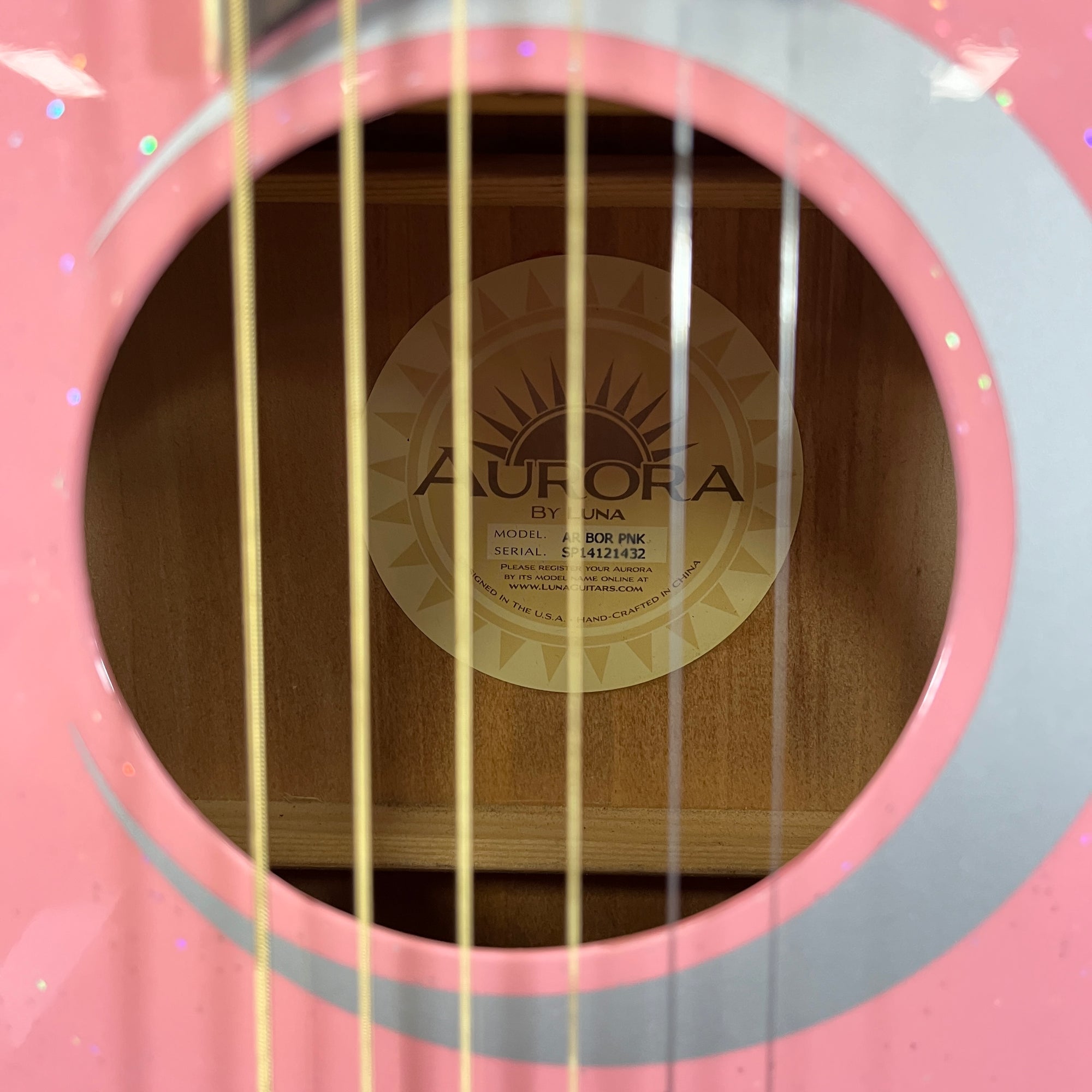 Luna Aurora AR BOR Pink Acoustic Guitar