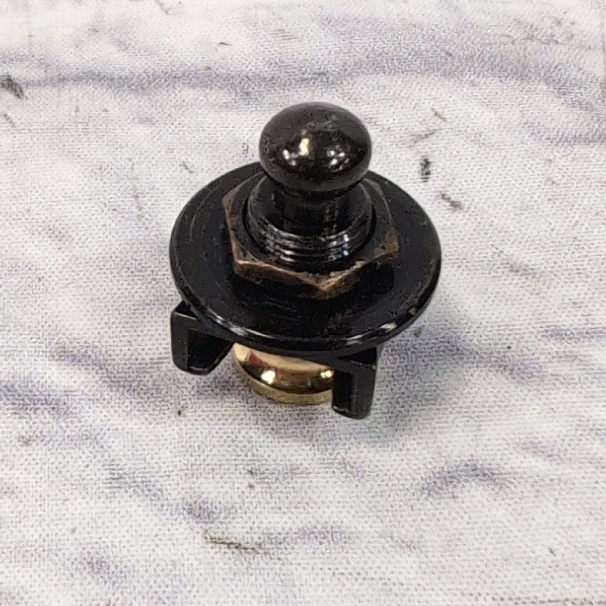 Schaller Black Security Strap Locks / No Buttons (Pair)