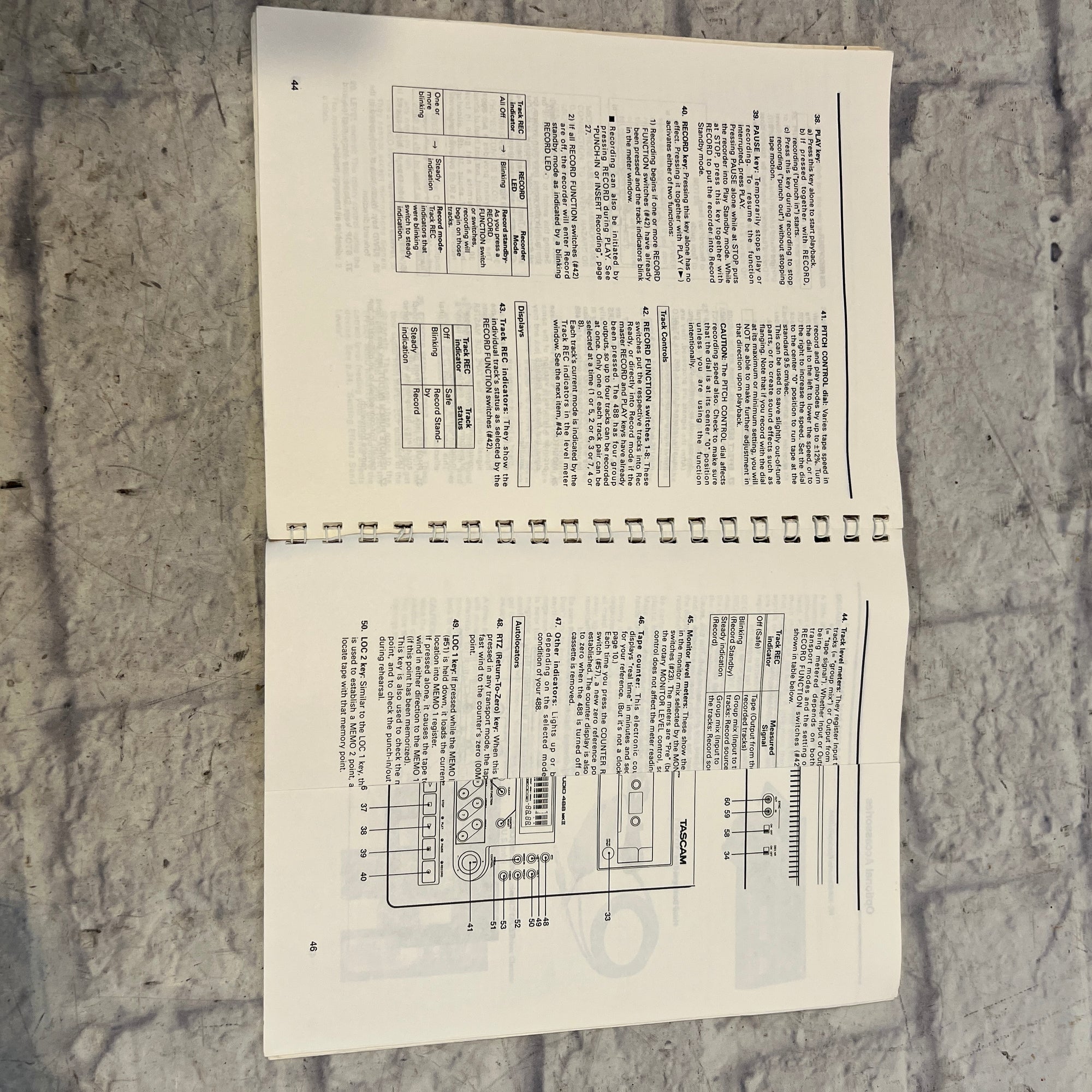 Tascam 488mkII Portastudio Owner's Manual
