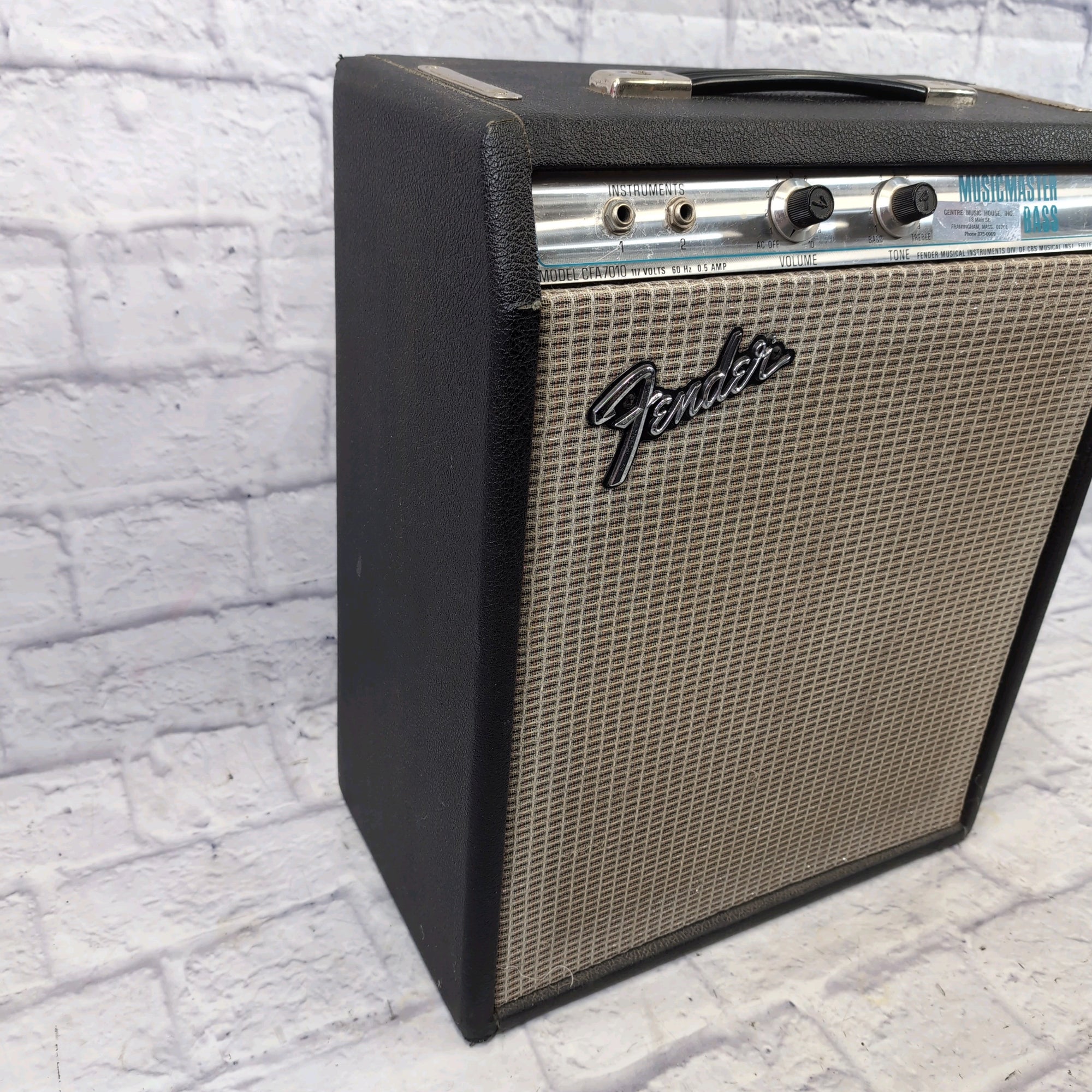 Vintage Fender Musicmaster Bass 2-Channel 12-Watt 1x12" Bass Combo 1970s - Silverface