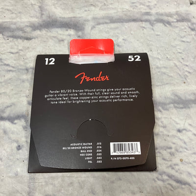 Fender 70L 12-52 80/20 Acoustic Guitar Strings
