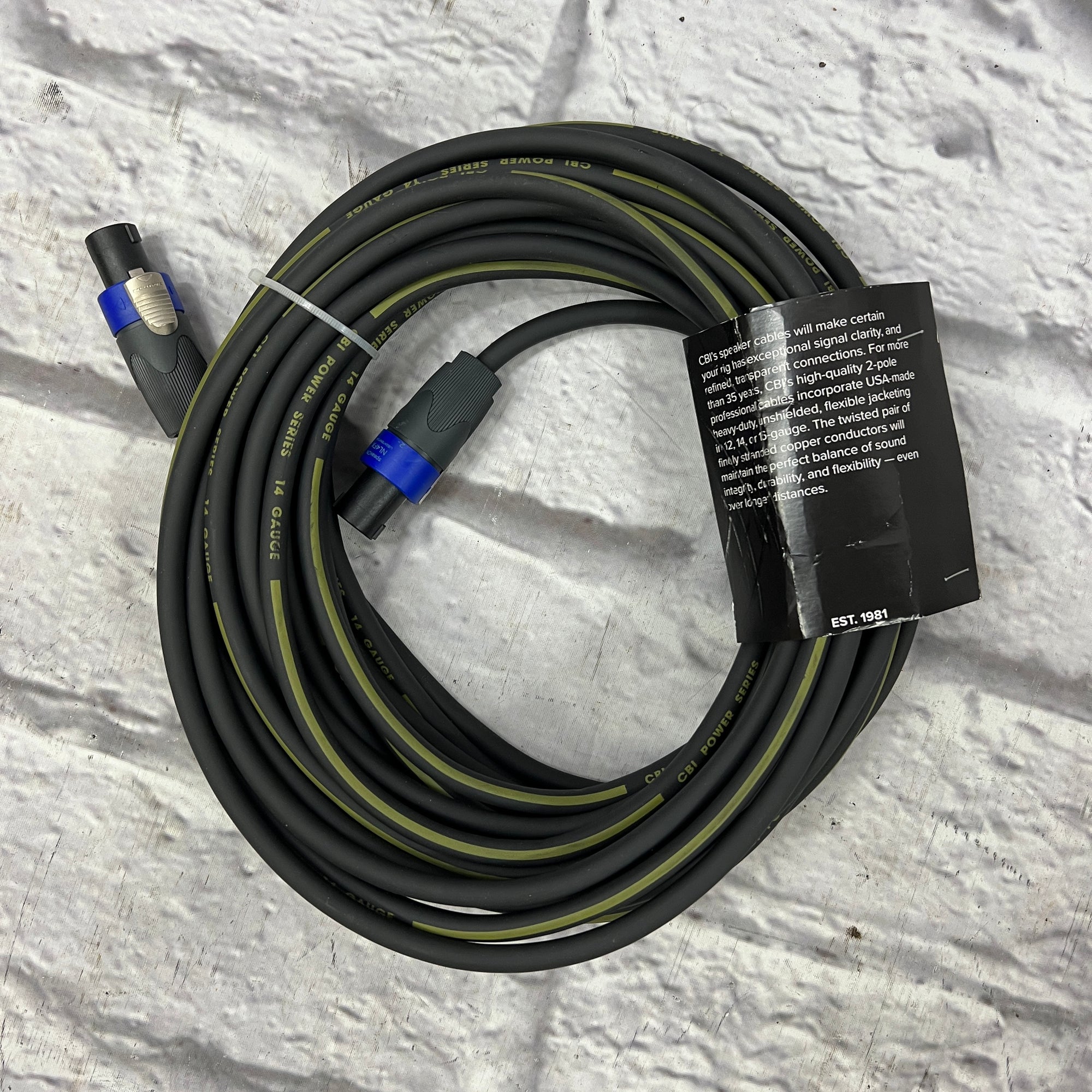 CBI 14-Gauge Premium Speakon Speaker Cable - 50'