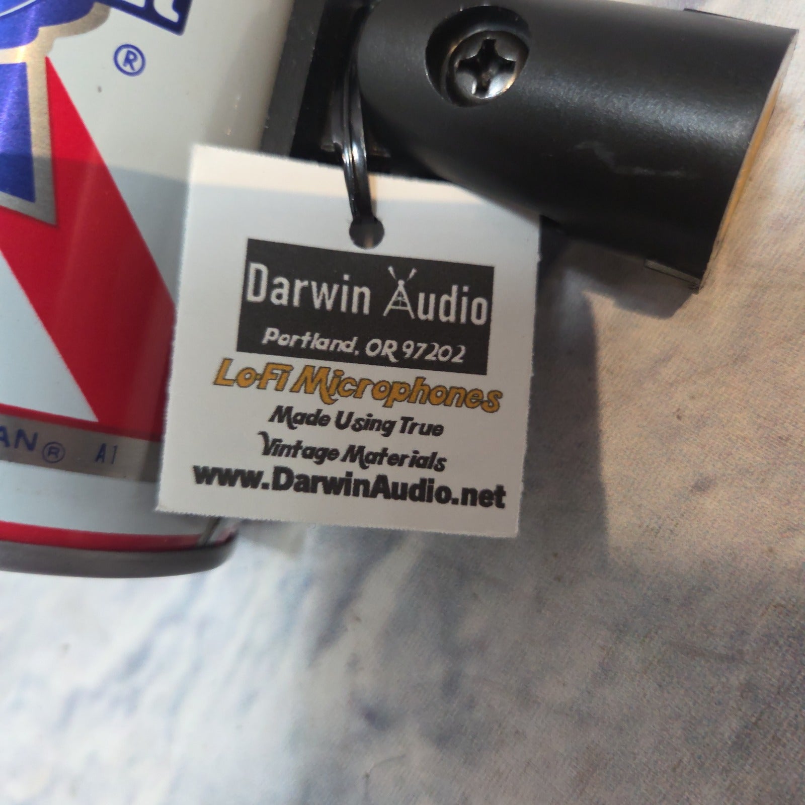 Darwin Audio "Pabst Blue Ribbon" Themed Contact / Piezo Mic  Microphone