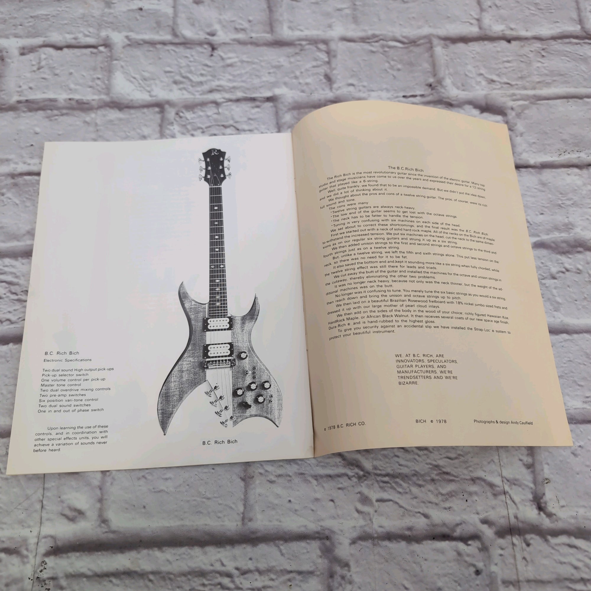 BC Rich 1978 Product Catalog Guitar Book