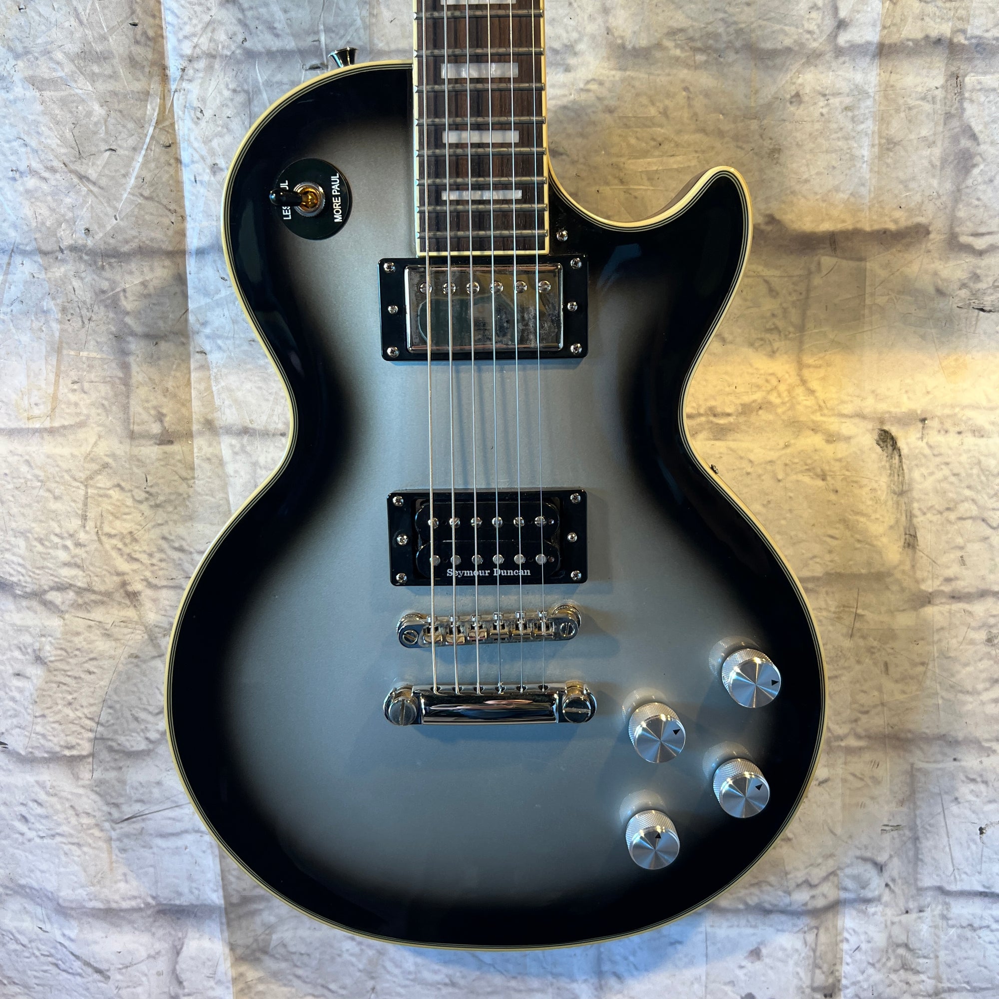 Epiphone Les Paul Custom Pro Silver Burst Upgraded Electric Guitar