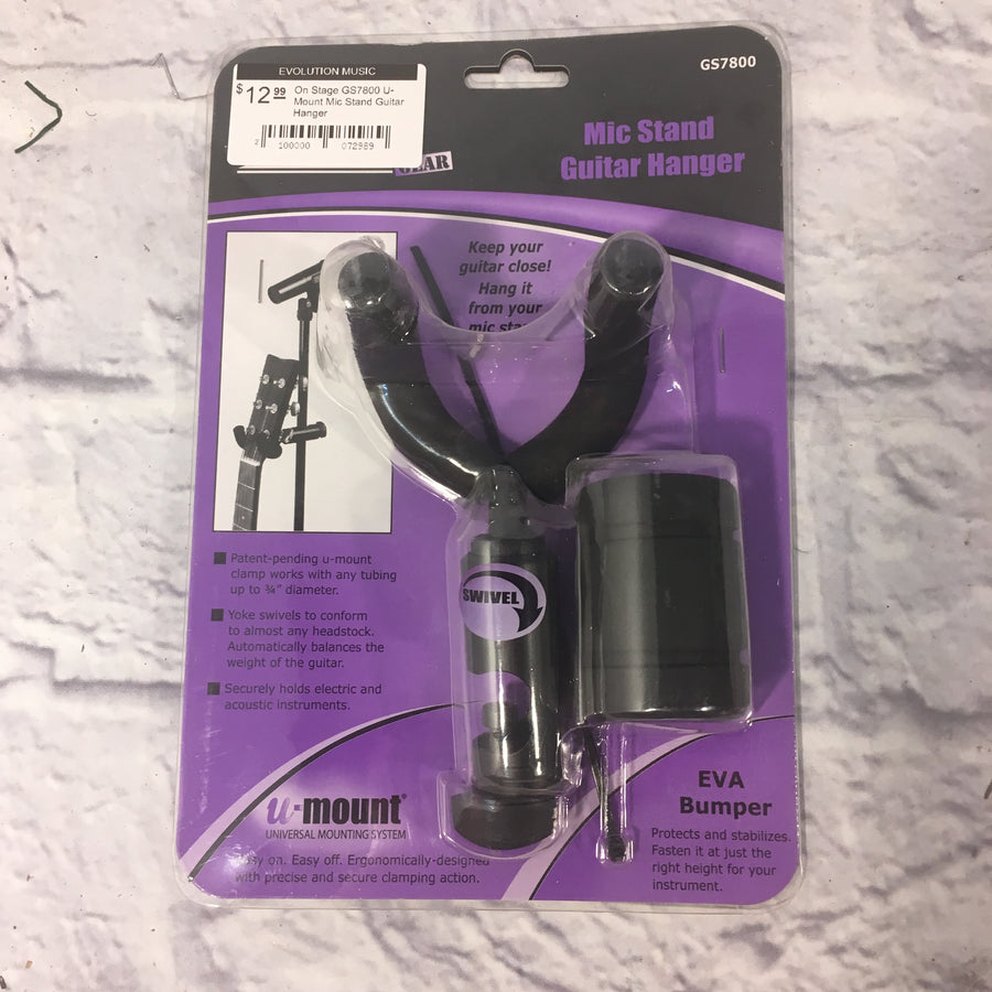 On Stage GS7800 U-Mount Mic Stand Guitar Hanger