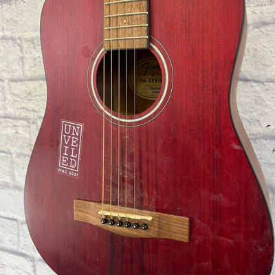 Fender FA-15 Red Short Scale Acoustic Guitar