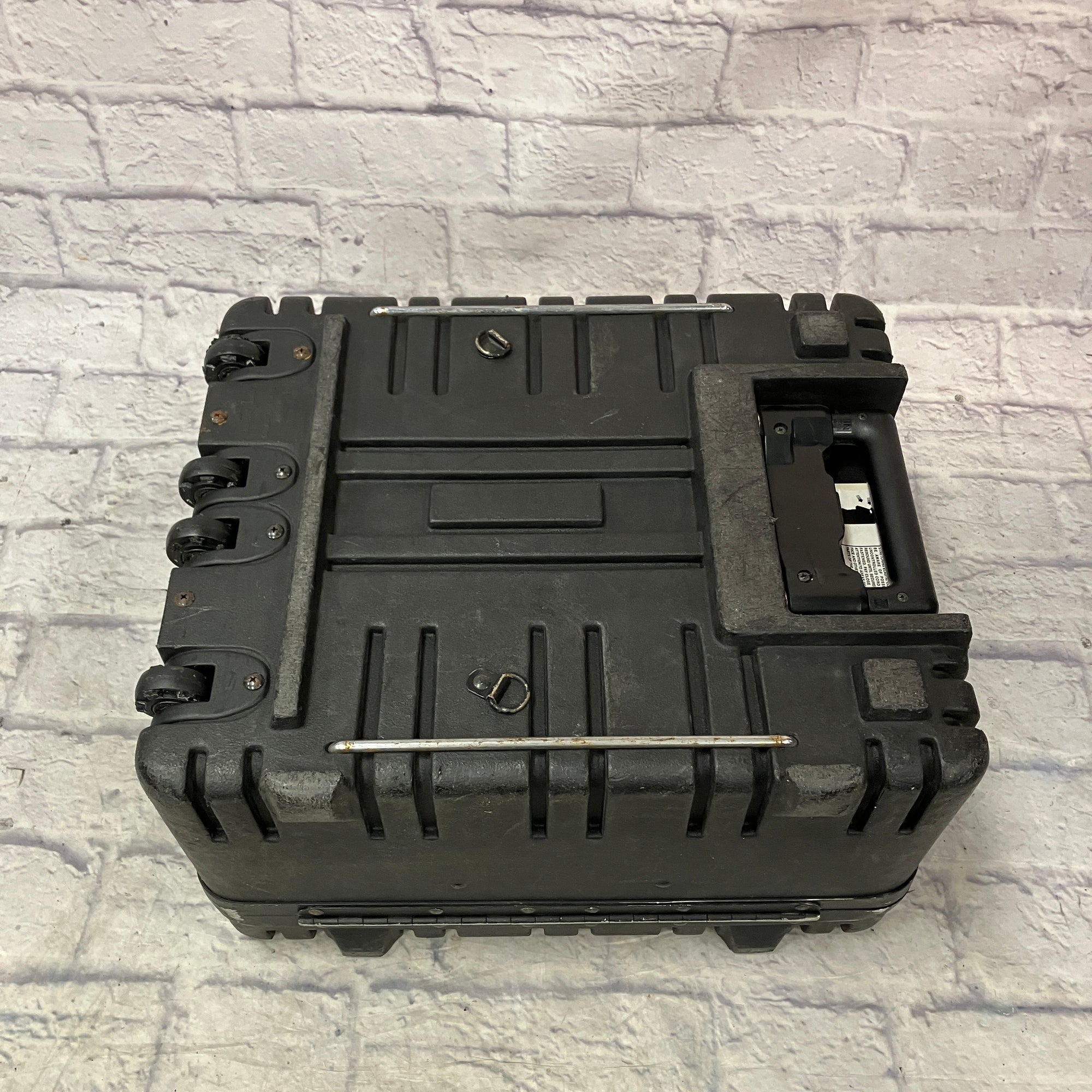 Unknown Plastic DJ Case with Wheels and Telescoping Handle
