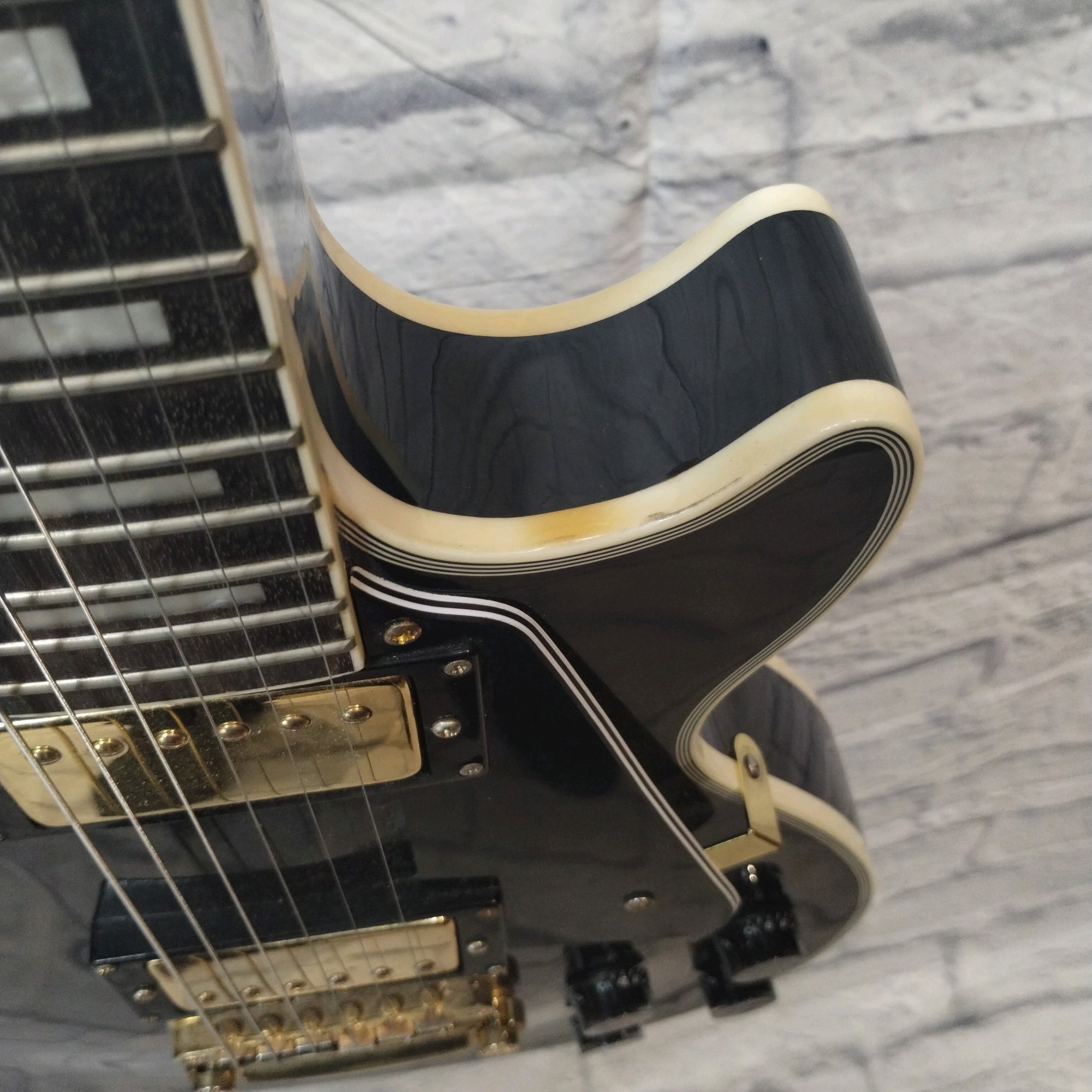 Unknown Ebony Les Paul Custom Style Guitar