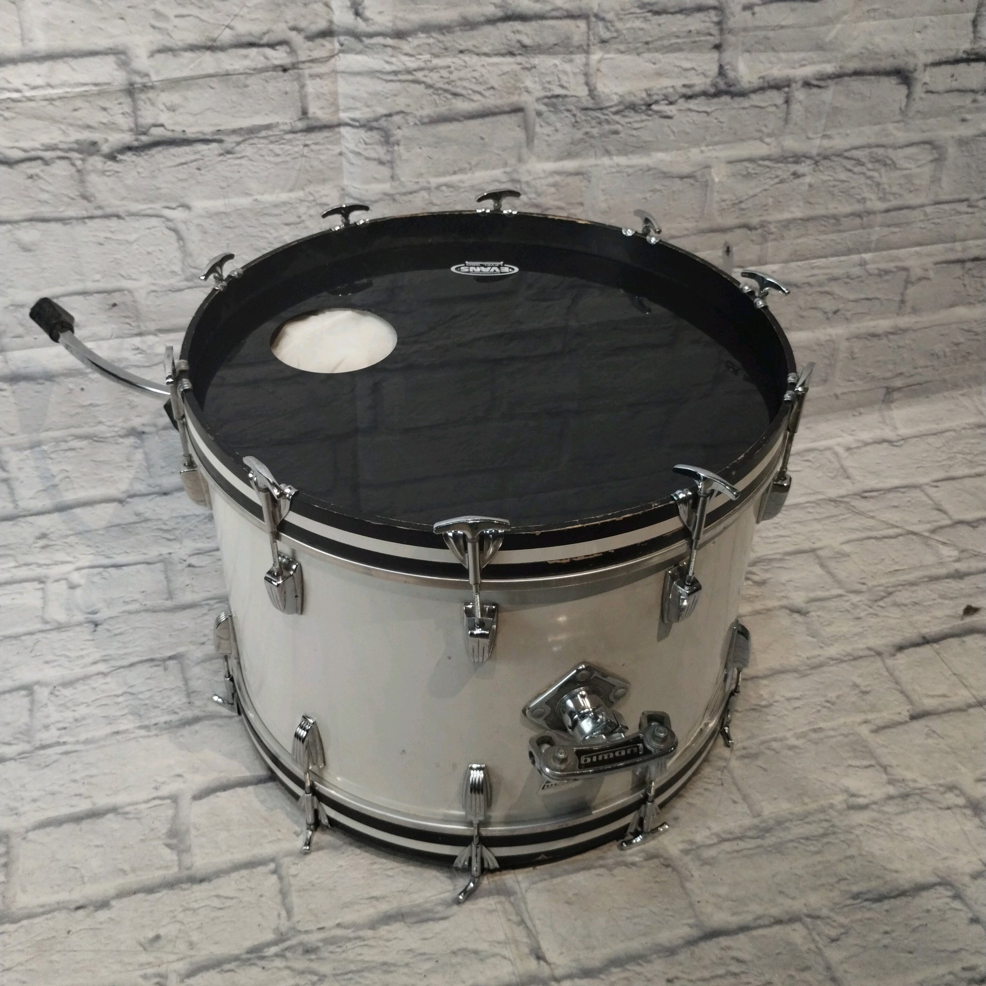 70's Ludwig 22x15 White Bass Drum