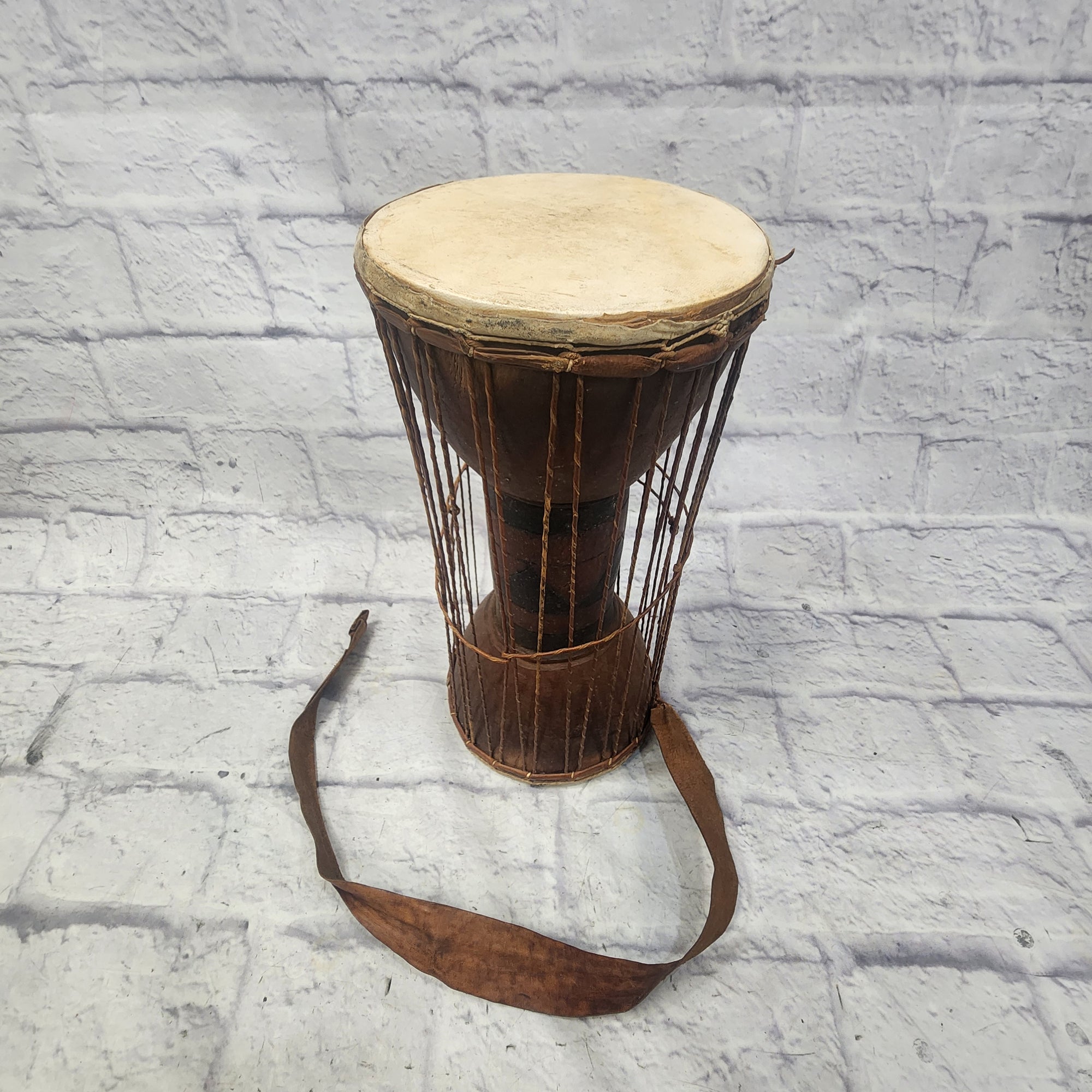 Unknown Hand Drum with Leather Strap