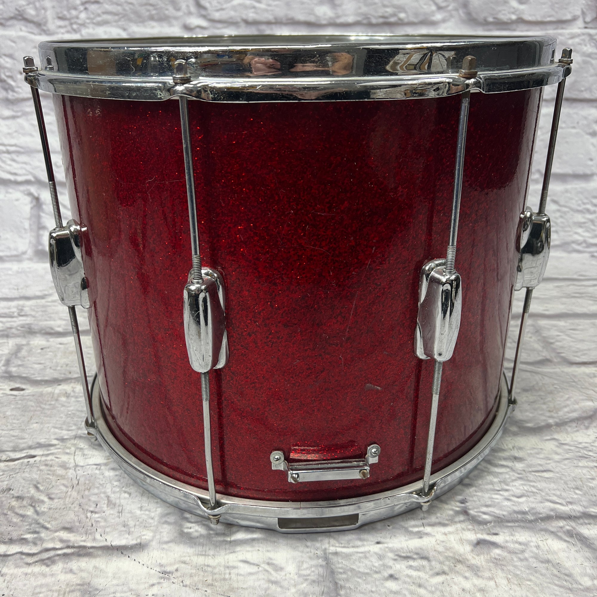 Slingerland 1960s 15x12 Red Sparkle Marching Snare AS IS