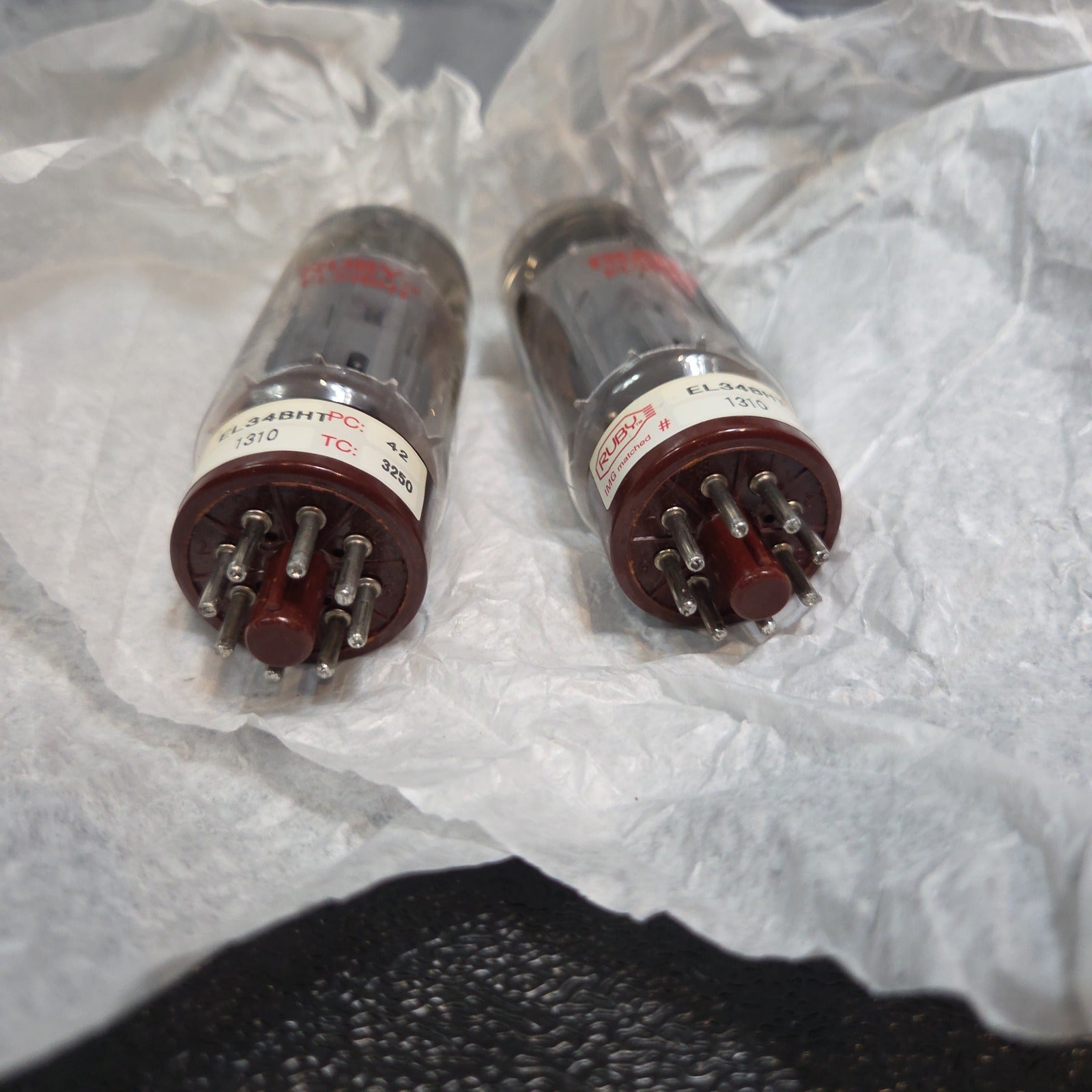 Ruby EL34BHT Pair Amplifier Tubes