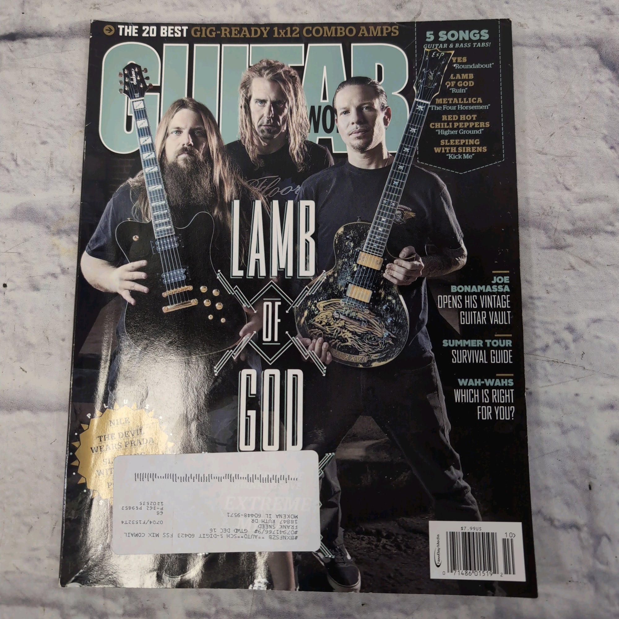 Guitar World October 2015 | Lamb of God | Summer Tour Survival Guide | Joe Bonamassa Magazine