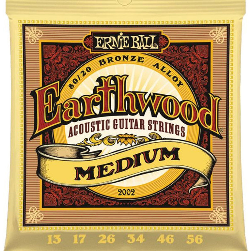 Ernie Ball Earthwood Medium 80/20 Bronze Acoustic Guitar Strings - 13 - 56