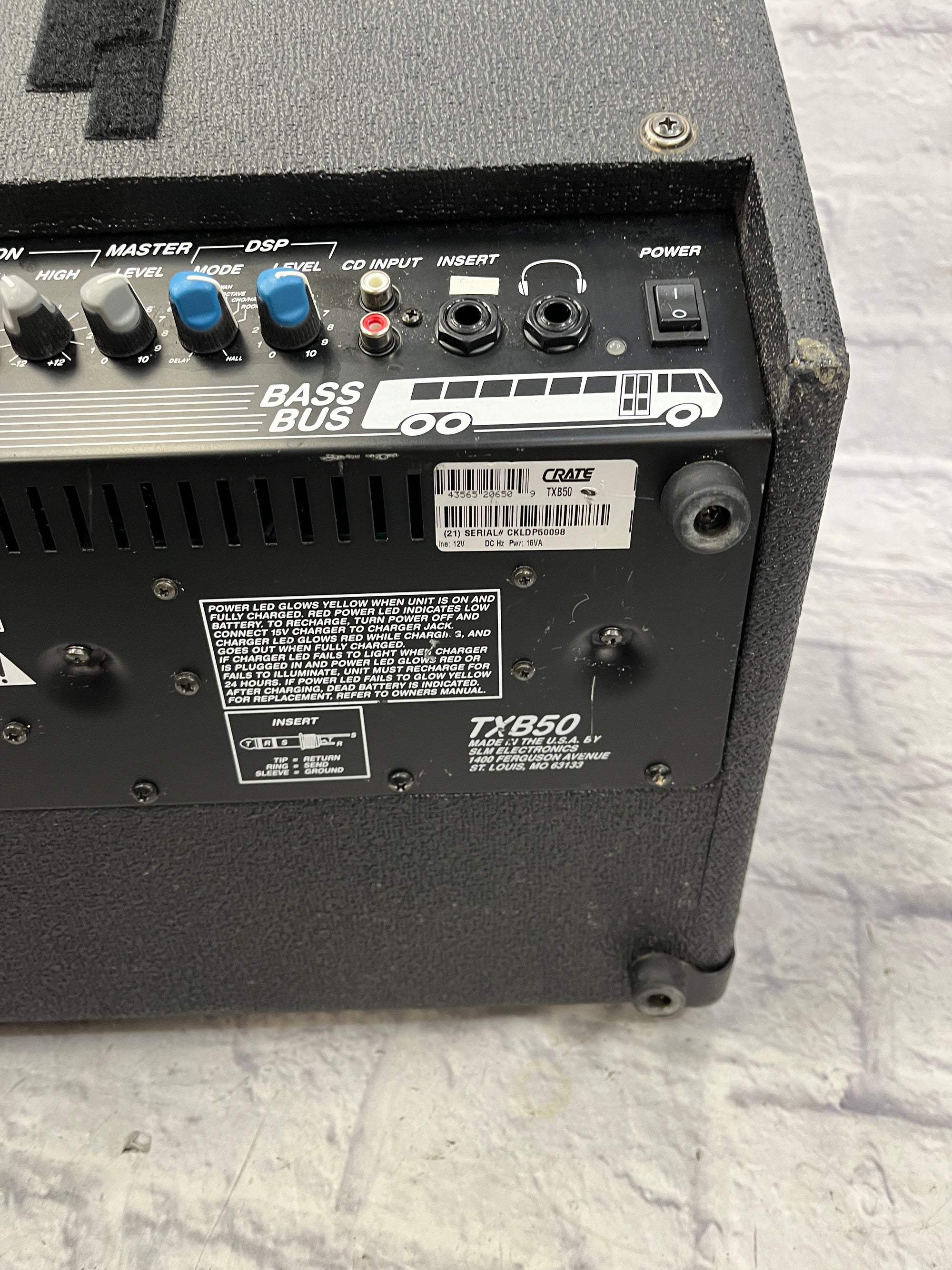 Crate Bass Bus TXB50 Battery Powered Bass Amp