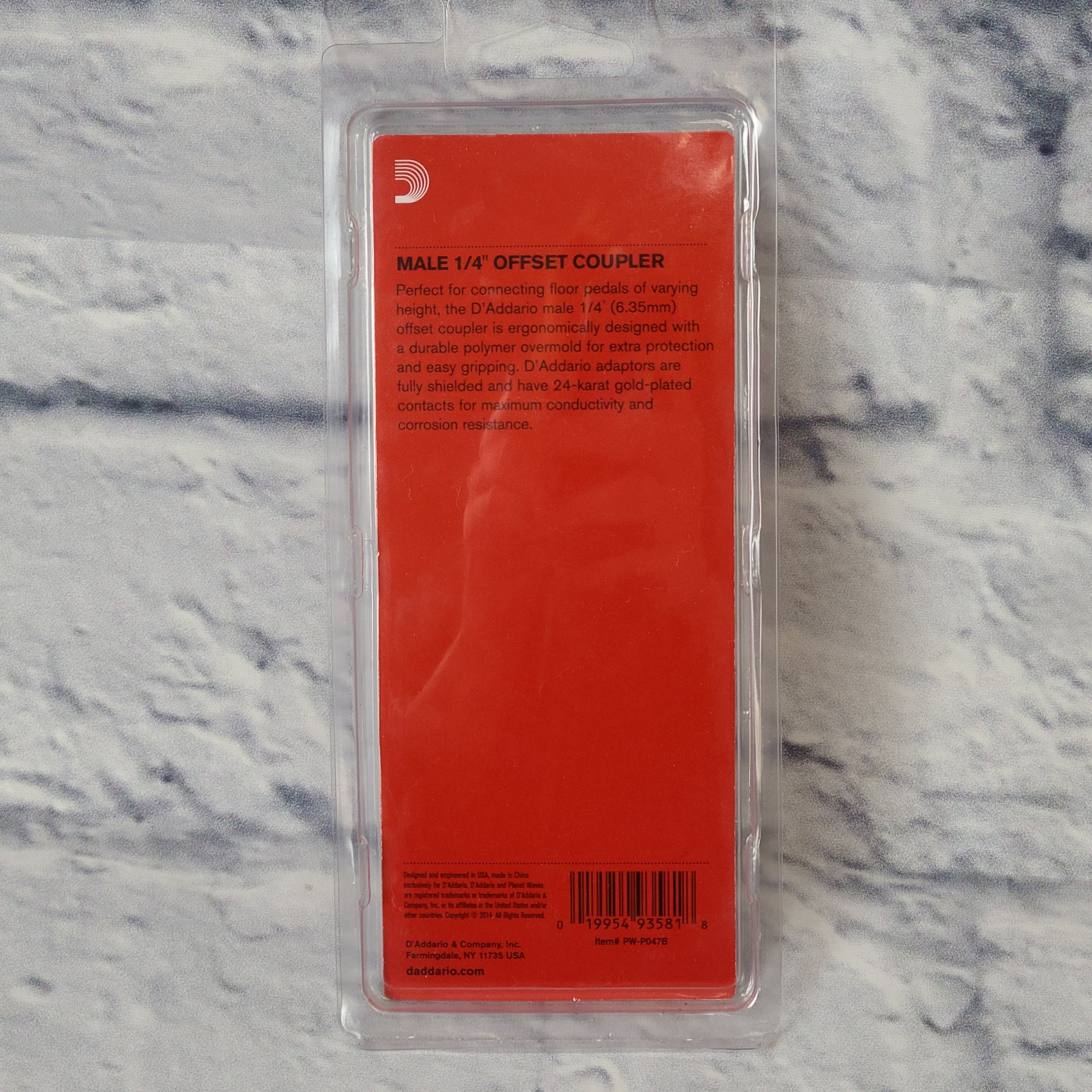 Planet Waves 1/4 Inch Male Mono OffsetGold-Tipped Guitar Pedal Coupler