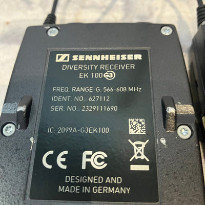 Sennheiser EW-100 G3 SK-100 Transmitter + EK-100 Receiver 566-608 MHz Wireless Mic System