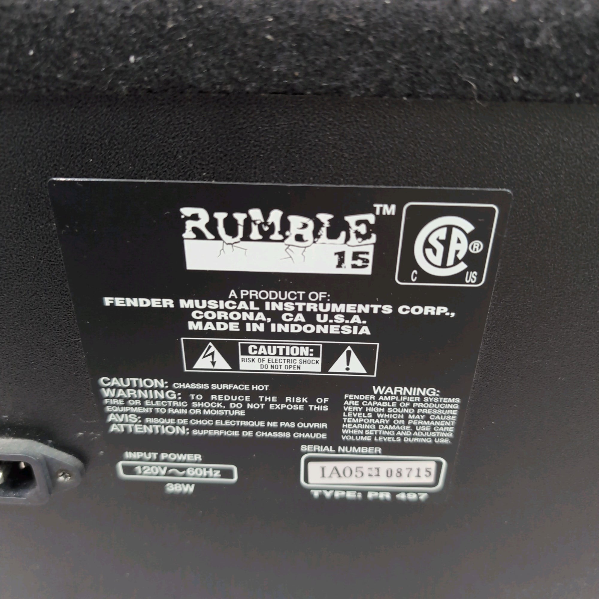 Fender Rumble 15 Bass Amp